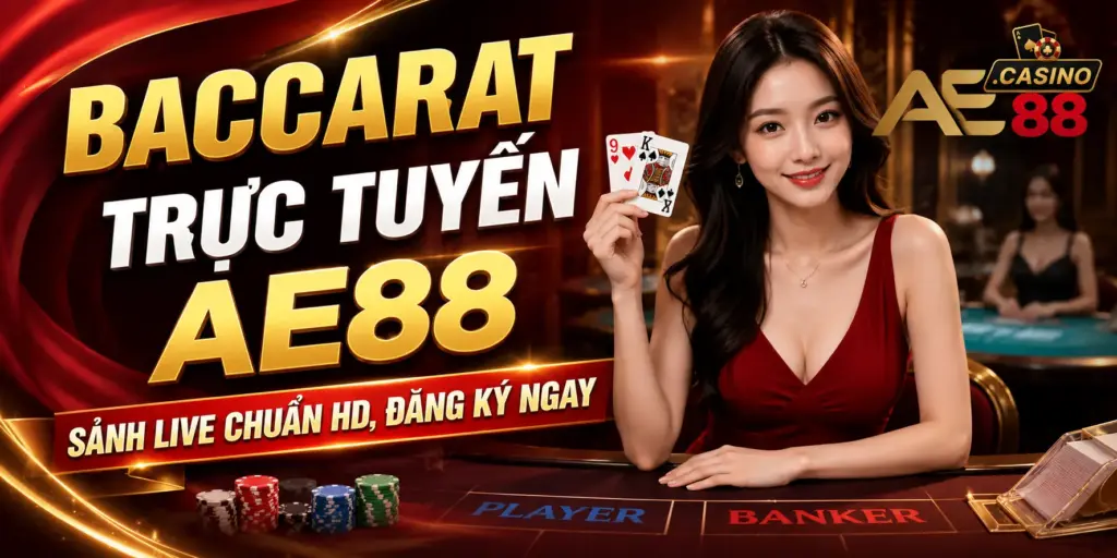 Baccarat Trực Tuyến AE88 - Sảnh Live Chuẩn HD, Đăng Ký Ngay